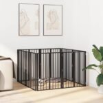vidaXL Psia brána 8 pcs Čierny 60 x 80 cm Pozinkovaná oceľ – Obrázok 3