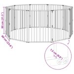 vidaXL Psia brána 10 pcs Čierny 60 x 80 cm Pozinkovaná oceľ – Obrázok 10