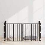 vidaXL Psia brána 4 pcs Čierny 60 x 60 cm Pozinkovaná oceľ