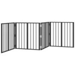 vidaXL Psia brána 4 pcs Čierny 60 x 60 cm Pozinkovaná oceľ – Obrázok 4
