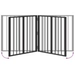 vidaXL Psia brána 4 pcs Čierny 60 x 60 cm Pozinkovaná oceľ – Obrázok 8
