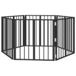 vidaXL Psia brána 6 pcs Čierny 60 x 60 cm Pozinkovaná oceľ – Obrázok 2