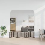 vidaXL Psia brána 6 pcs Čierny 60 x 60 cm Pozinkovaná oceľ – Obrázok 3