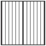 vidaXL Psia brána 6 pcs Čierny 60 x 60 cm Pozinkovaná oceľ – Obrázok 5