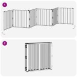 vidaXL Psia brána 6 pcs Čierny 60 x 60 cm Pozinkovaná oceľ – Obrázok 8