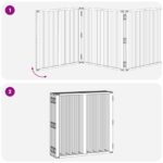 vidaXL Psia brána 8 pcs Čierny 60 x 60 cm Pozinkovaná oceľ – Obrázok 7