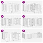 vidaXL Psia brána 8 pcs Čierny 60 x 60 cm Pozinkovaná oceľ – Obrázok 8