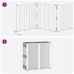 vidaXL Psia brána 12 pcs Čierny 60 x 60 cm Pozinkovaná oceľ – Obrázok 7
