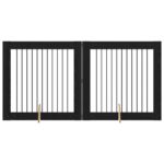vidaXL Skladacia psia brána so stojanmi 2 pcs Čierny dub 200,5 cm – Obrázok 2