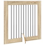 vidaXL Skladacia psia brána so stojanmi 2 pcs Dub sonoma 200,5 cm – Obrázok 3