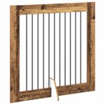 vidaXL Skladacia psia brána so stojanmi 2 pcs Staré drevo 200,5 cm – Obrázok 3