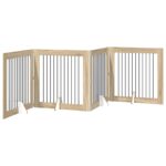 vidaXL Skladacia psia brána so stojanmi 4 pcs Dub sonoma 401 cm – Obrázok 2