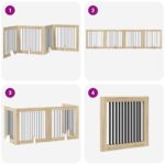 vidaXL Skladacia psia brána so stojanmi 4 pcs Dub sonoma 401 cm – Obrázok 7