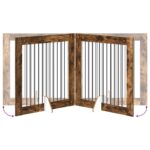 vidaXL Skladacia psia brána so stojanmi 4 pcs Dymový dub 401 cm – Obrázok 5