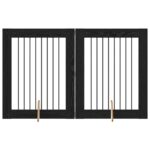 vidaXL Skladacia psia brána so stojanmi 2 pcs Čierny dub 160,5 cm – Obrázok 9