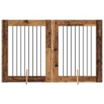 vidaXL Skladacia psia brána so stojanmi 2 pcs Staré drevo 160,5 cm – Obrázok 9