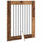 vidaXL Skladacia psia brána so stojanmi 2 pcs Staré drevo 160,5 cm – Obrázok 3