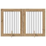 vidaXL Skladacia psia brána so stojanmi 2 pcs Dub artisan 160,5 cm – Obrázok 2