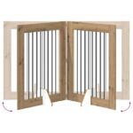 vidaXL Skladacia psia brána so stojanmi 2 pcs Dub artisan 160,5 cm – Obrázok 6