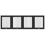 vidaXL Skladacia psia brána so stojanmi 4 pcs Čierny dub 321 cm – Obrázok 8