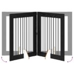 vidaXL Skladacia psia brána so stojanmi 4 pcs Čierny dub 321 cm – Obrázok 5