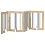 vidaXL Skladacia psia brána so stojanmi 4 pcs Dub sonoma 321 cm – Obrázok 2