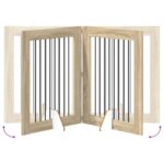 vidaXL Skladacia psia brána so stojanmi 4 pcs Dub sonoma 321 cm – Obrázok 5