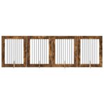 vidaXL Skladacia psia brána so stojanmi 4 pcs Dymový dub 321 cm – Obrázok 8