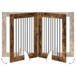 vidaXL Skladacia psia brána so stojanmi 4 pcs Dymový dub 321 cm – Obrázok 5