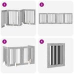 vidaXL Skladacia psia brána so stojanmi 4 pcs Sivá sonoma 321 cm – Obrázok 9