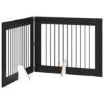 vidaXL Skladacia psia brána so stojanmi 2 pcs Čierny dub 200,5 cm – Obrázok 9