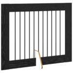 vidaXL Skladacia psia brána so stojanmi 2 pcs Čierny dub 200,5 cm – Obrázok 3