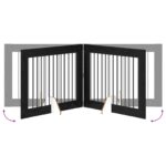vidaXL Skladacia psia brána so stojanmi 2 pcs Čierny dub 200,5 cm – Obrázok 6