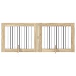 vidaXL Skladacia psia brána so stojanmi 2 pcs Dub sonoma 200,5 cm – Obrázok 9