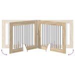 vidaXL Skladacia psia brána so stojanmi 2 pcs Dub sonoma 200,5 cm – Obrázok 6