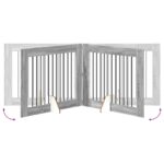 vidaXL Skladacia psia brána so stojanmi 2 pcs Sivá sonoma 200,5 cm – Obrázok 6