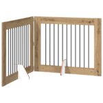 vidaXL Skladacia psia brána so stojanmi 2 pcs Dub artisan 200,5 cm – Obrázok 2