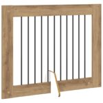 vidaXL Skladacia psia brána so stojanmi 2 pcs Dub artisan 200,5 cm – Obrázok 3
