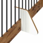 vidaXL Skladacia psia brána so stojanmi 4 pcs Staré drevo 401 cm – Obrázok 4