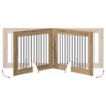 vidaXL Skladacia psia brána so stojanmi 4 pcs Dub artisan 401 cm – Obrázok 5