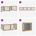 vidaXL Skladacia psia brána so stojanmi 4 pcs Dub artisan 401 cm – Obrázok 7