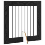 vidaXL Skladacia psia brána so stojanmi 2 pcs Čierny dub 160,5 cm – Obrázok 3
