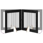 vidaXL Skladacia psia brána so stojanmi 2 pcs Čierny dub 160,5 cm – Obrázok 6