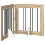 vidaXL Skladacia psia brána so stojanmi 2 pcs Dub sonoma 160,5 cm – Obrázok 2