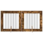 vidaXL Skladacia psia brána so stojanmi 2 pcs Dymový dub 160,5 cm – Obrázok 2