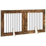 vidaXL Skladacia psia brána so stojanmi 2 pcs Dymový dub 160,5 cm – Obrázok 3
