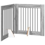 vidaXL Skladacia psia brána so stojanmi 2 pcs Sivá sonoma 160,5 cm – Obrázok 2