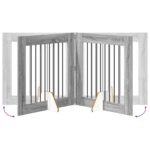 vidaXL Skladacia psia brána so stojanmi 2 pcs Sivá sonoma 160,5 cm – Obrázok 6
