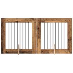 vidaXL Skladacia psia brána so stojanmi 2 pcs Staré drevo 160,5 cm – Obrázok 9