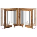 vidaXL Skladacia psia brána so stojanmi 2 pcs Staré drevo 160,5 cm – Obrázok 6